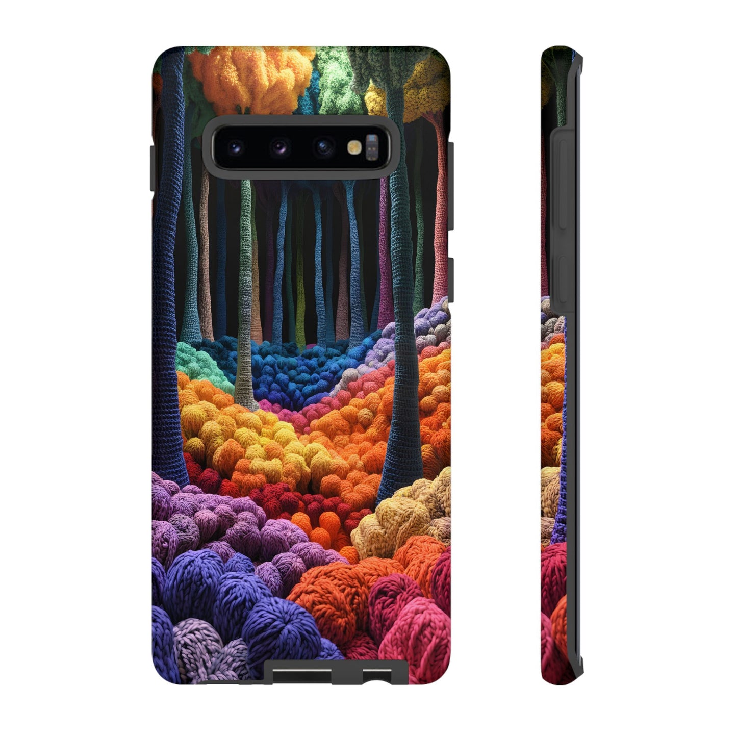 3D-ish Whimsical Woollen Tree Landscape_2 Customizable Tough Phone Case for iPhone 16, 15 Pro Max, Samsung S24 Ultra, Pixel 7 & more