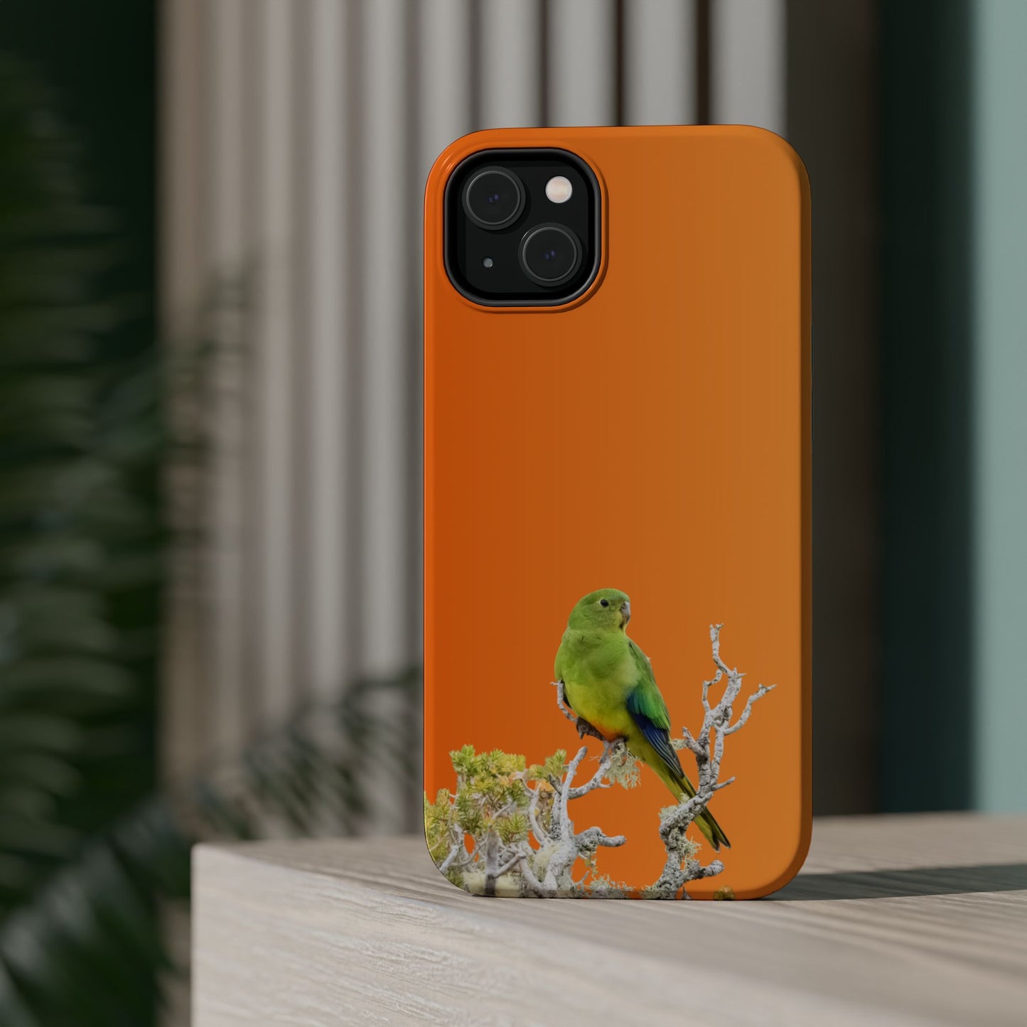 Orange-bellied Parrot - Magnetic Impact-Resistant Phone Case - Fono Caso x EstebantheNatureman - Wildlife Case - Gift for Bird Lovers