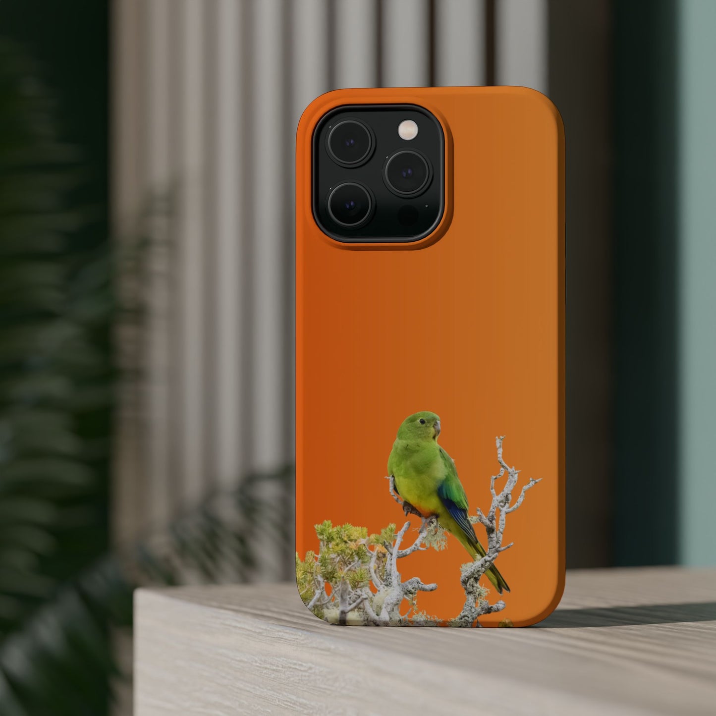 Orange-bellied Parrot - Magnetic Impact-Resistant Phone Case - Fono Caso x EstebantheNatureman - Wildlife Case - Gift for Bird Lovers