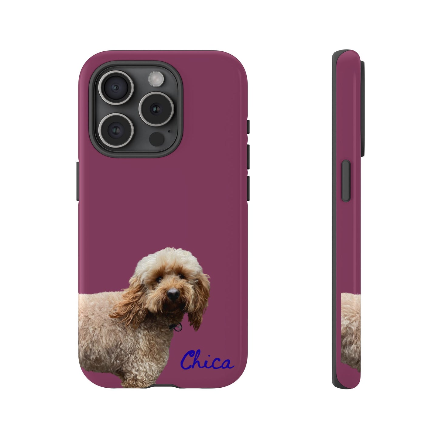 Customizable Pet Tough Phone Case Your Pet Photo or Digital Painting with Name_9 iPhone 16, 15 Pro Max, 15 Plus, Samsung S24 Ultra, Pixel 7