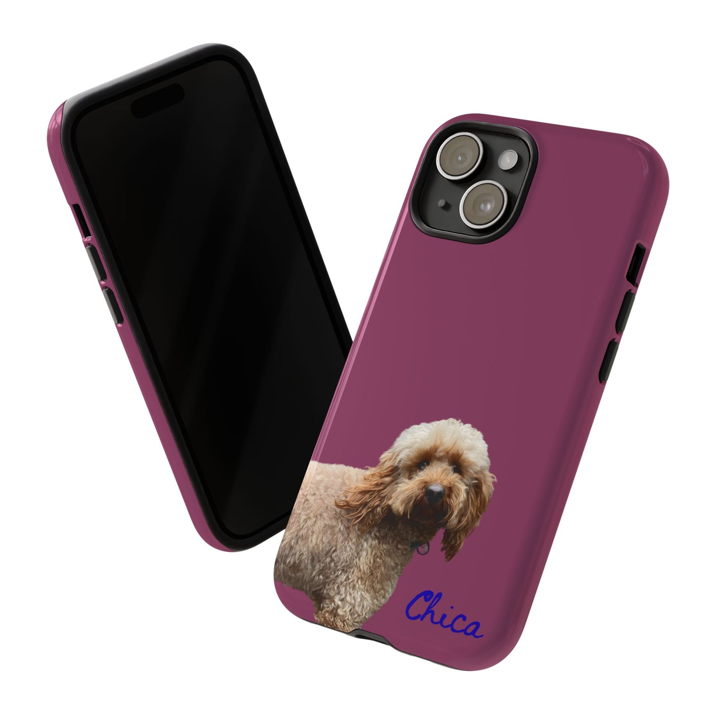 Customizable Pet Tough Phone Case Your Pet Photo or Digital Painting with Name_9 iPhone 16, 15 Pro Max, 15 Plus, Samsung S24 Ultra, Pixel 7