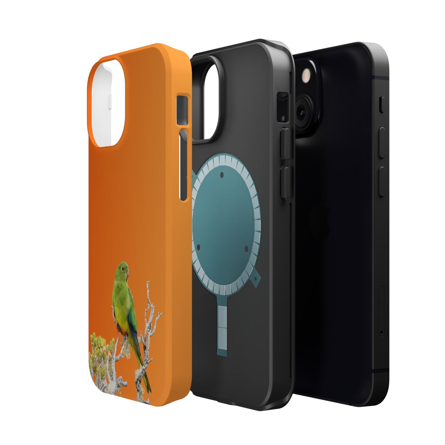 Orange-bellied Parrot - Magnetic Impact-Resistant Phone Case - Fono Caso x EstebantheNatureman - Wildlife Case - Gift for Bird Lovers