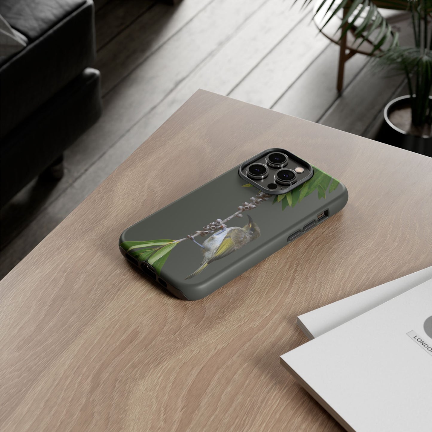 Brown Honeyeater - Tough Phone Case - Fono Caso x EstebantheNatureman - Wildlife Photography Case - Gift for Bird Lovers