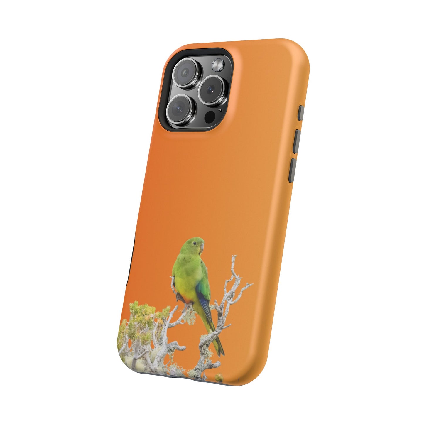 Orange-bellied Parrot - Magnetic Impact-Resistant Phone Case - Fono Caso x EstebantheNatureman - Wildlife Case - Gift for Bird Lovers
