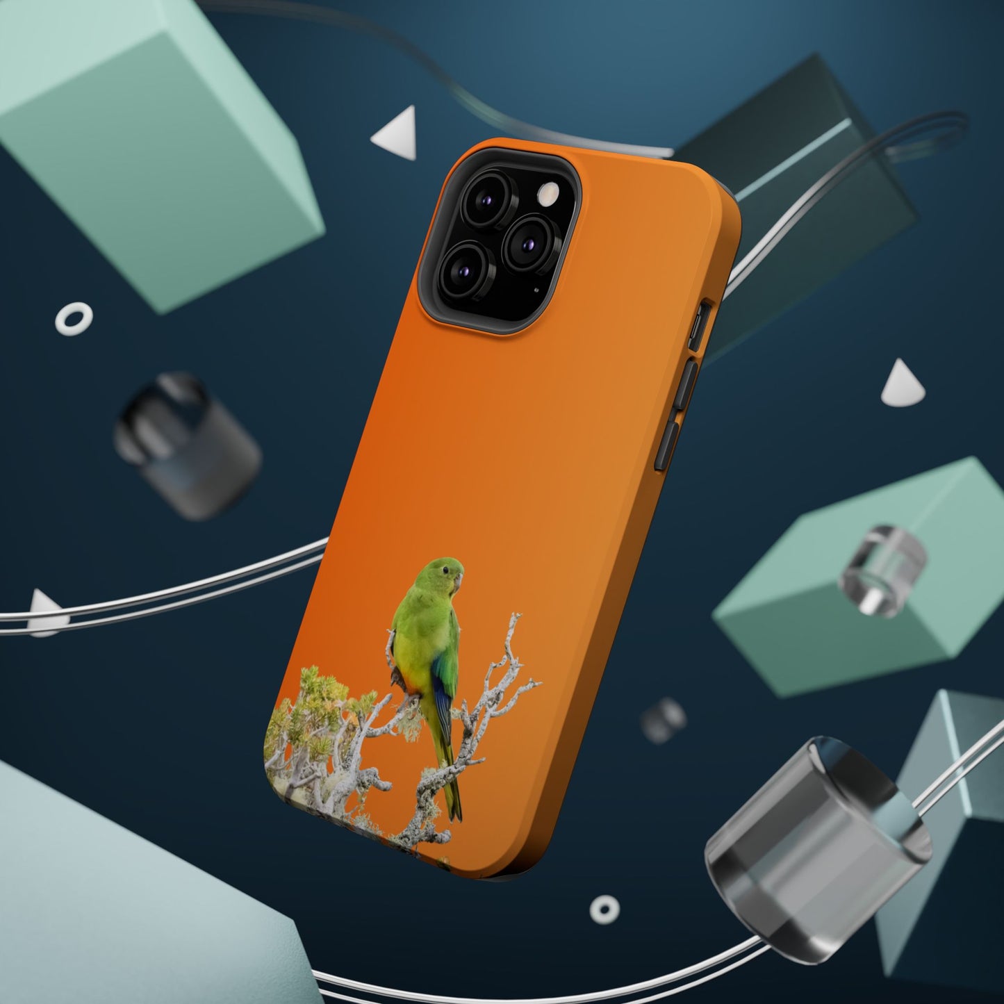 Orange-bellied Parrot - Magnetic Impact-Resistant Phone Case - Fono Caso x EstebantheNatureman - Wildlife Case - Gift for Bird Lovers