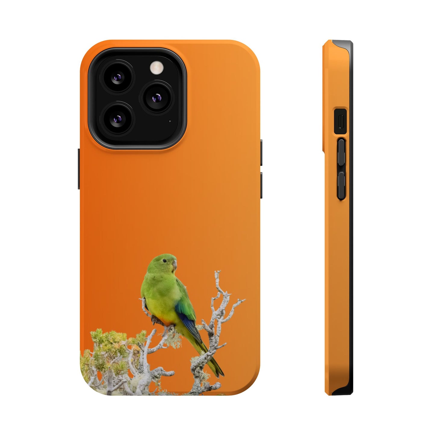 Orange-bellied Parrot - Magnetic Impact-Resistant Phone Case - Fono Caso x EstebantheNatureman - Wildlife Case - Gift for Bird Lovers