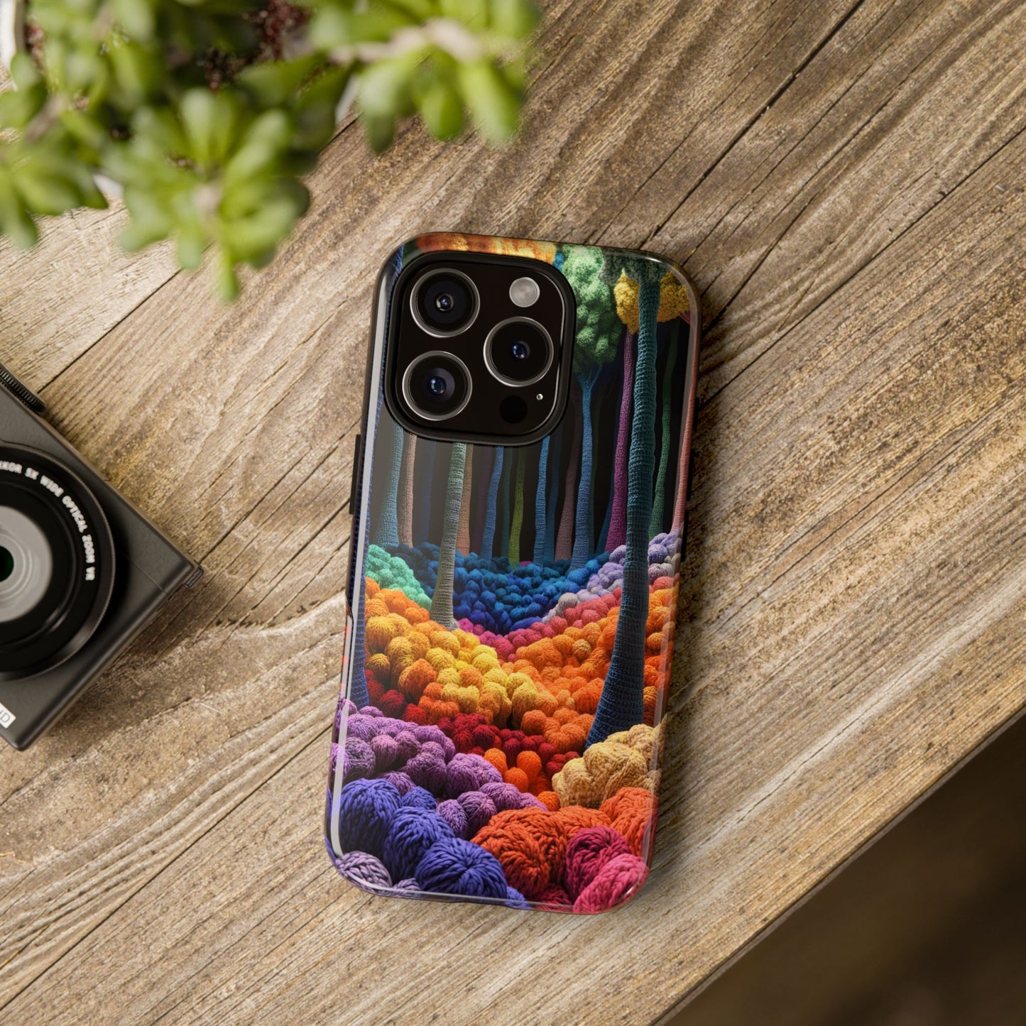 3D-ish Whimsical Woollen Tree Landscape_2 Customizable Tough Phone Case for iPhone 16, 15 Pro Max, Samsung S24 Ultra, Pixel 7 & more