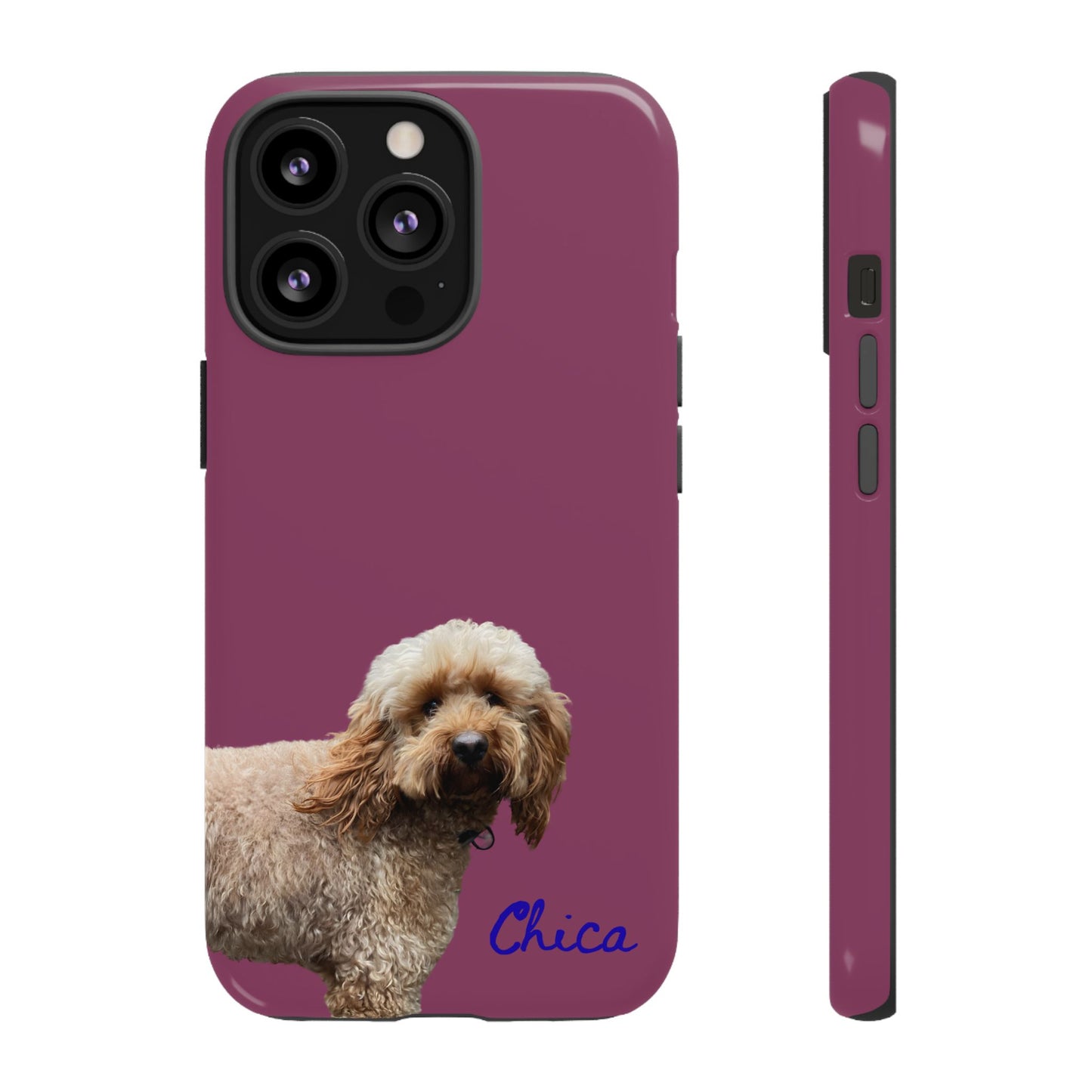 Customizable Pet Tough Phone Case Your Pet Photo or Digital Painting with Name_9 iPhone 16, 15 Pro Max, 15 Plus, Samsung S24 Ultra, Pixel 7