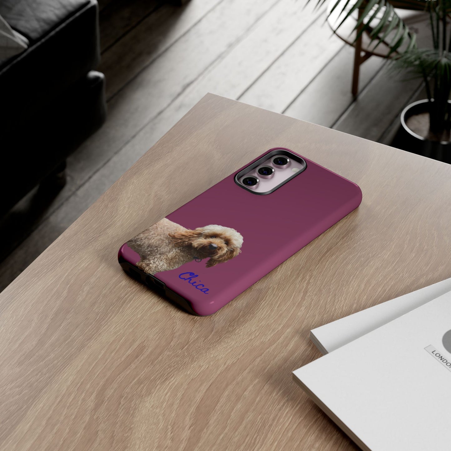 Customizable Pet Tough Phone Case Your Pet Photo or Digital Painting with Name_9 iPhone 16, 15 Pro Max, 15 Plus, Samsung S24 Ultra, Pixel 7