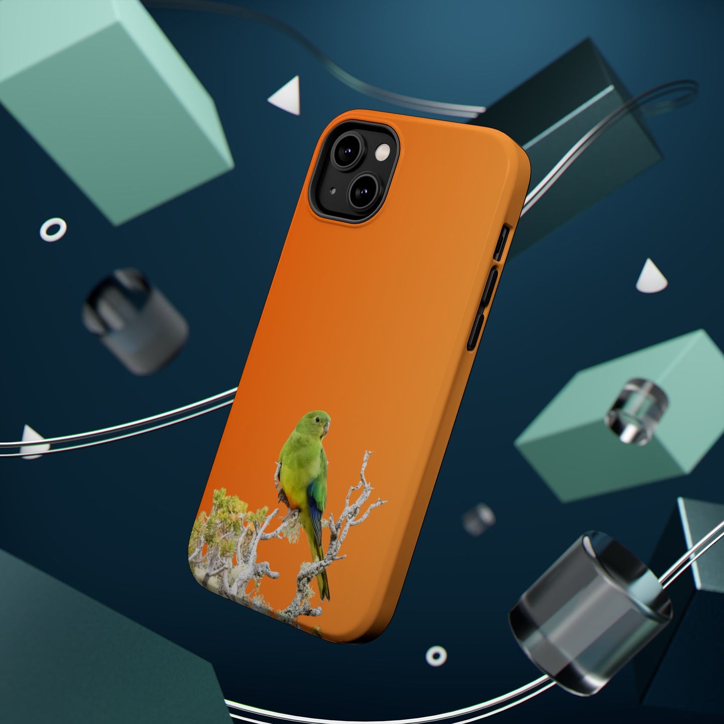 Orange-bellied Parrot - Magnetic Impact-Resistant Phone Case - Fono Caso x EstebantheNatureman - Wildlife Case - Gift for Bird Lovers