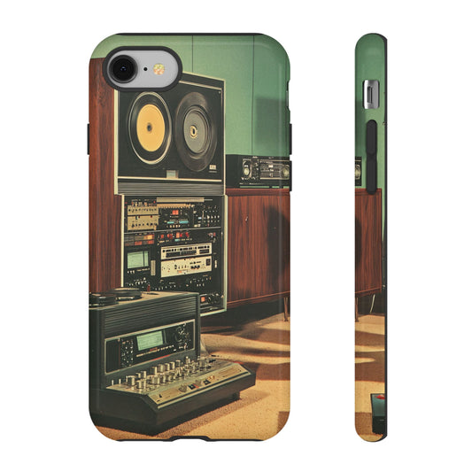 Retro Sci-Fi Hi-Fi Vintage Space Age Art_1 Customizable Tough Phone Case for iPhone 16, 15 Pro Max, Samsung S24 Ultra, Pixel 7 & more