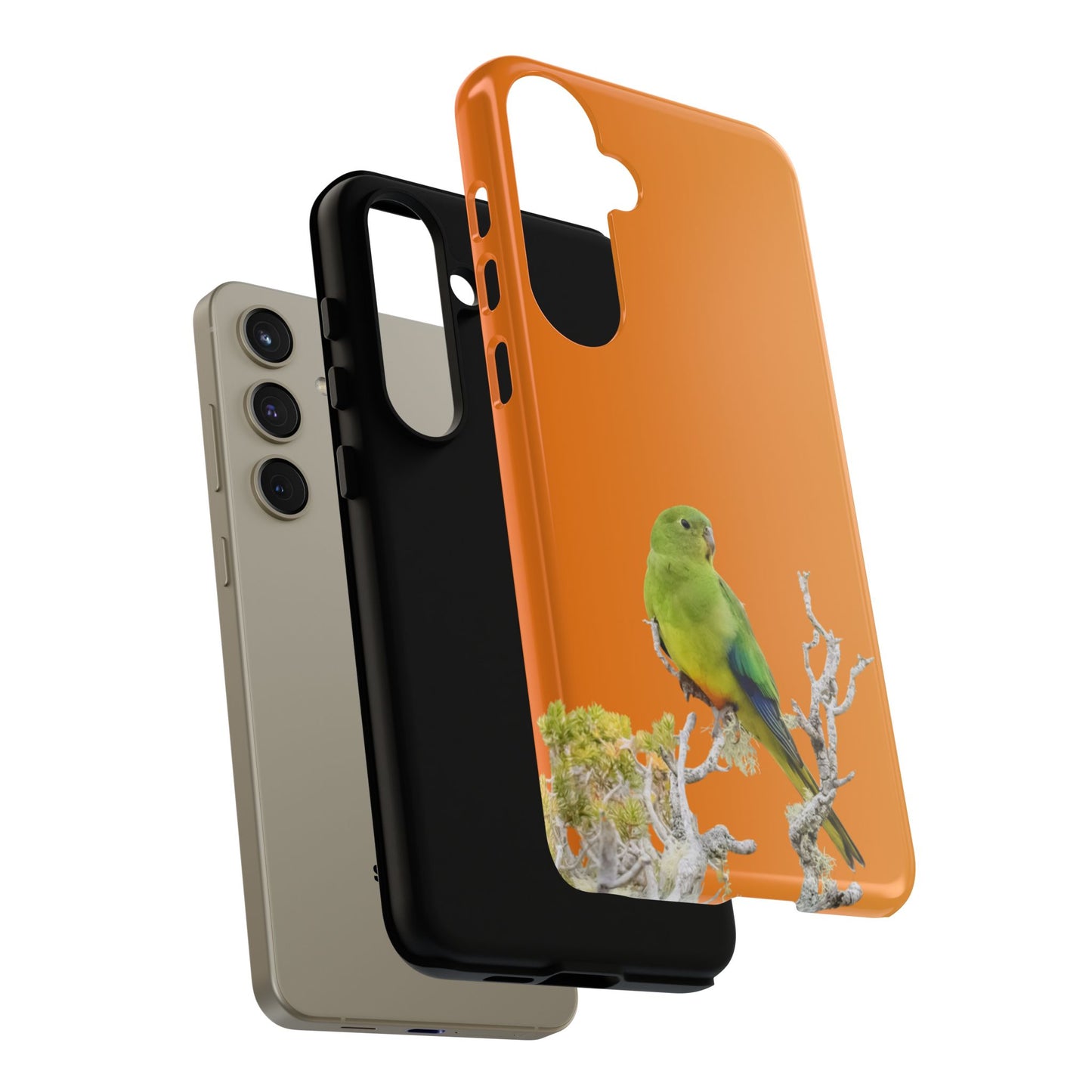 Orange-bellied Parrot - Tough Phone Case - Fono Caso x EstebantheNatureman - Wildlife Photography Case - Gift for Bird Lovers