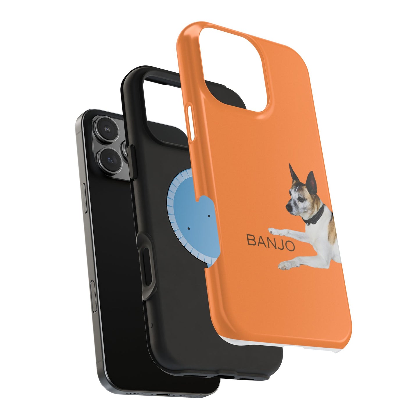 Customizable Magnetic Impact-Resistant Phone Case Your Pet Photo or Digital Painting with Name_5_iPhone 13 and up