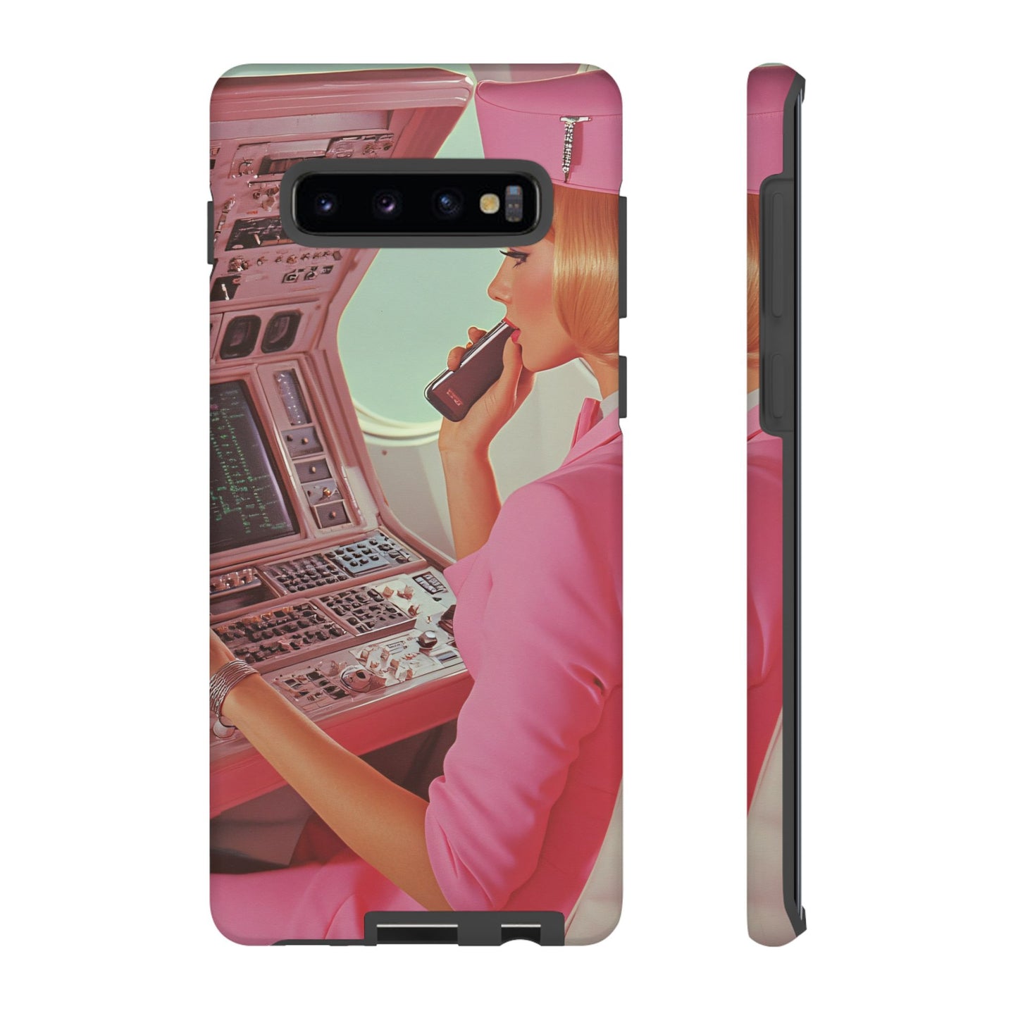 Retro Airline Aesthetic Mid-Century Travel Art_1 Customizable Tough Phone Case for iPhone 16, 15 Pro Max, Samsung S24 Ultra, Pixel 7 & more