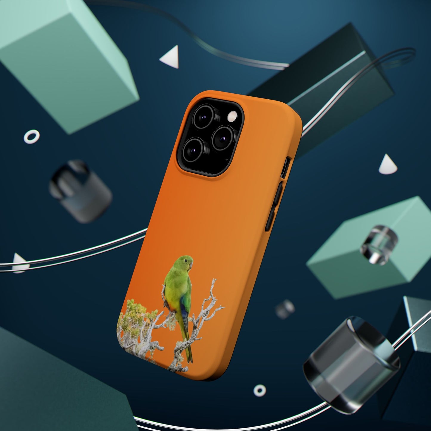 Orange-bellied Parrot - Magnetic Impact-Resistant Phone Case - Fono Caso x EstebantheNatureman - Wildlife Case - Gift for Bird Lovers