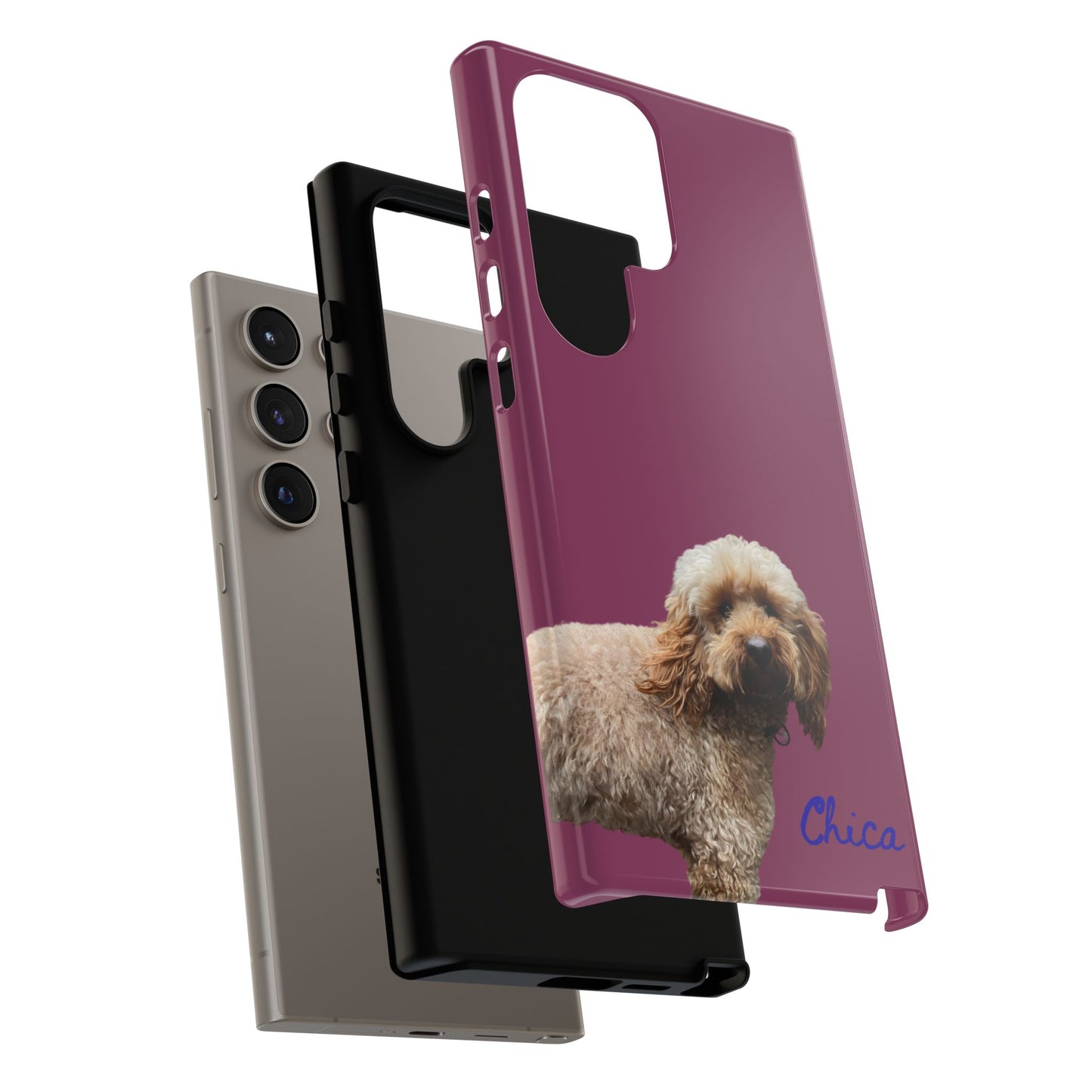 Customizable Pet Tough Phone Case Your Pet Photo or Digital Painting with Name_9 iPhone 16, 15 Pro Max, 15 Plus, Samsung S24 Ultra, Pixel 7