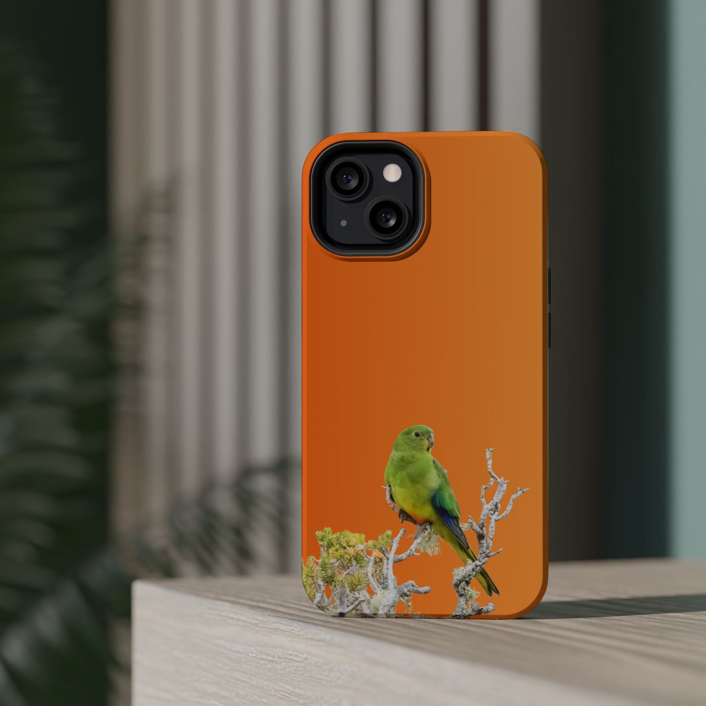 Orange-bellied Parrot - Magnetic Impact-Resistant Phone Case - Fono Caso x EstebantheNatureman - Wildlife Case - Gift for Bird Lovers
