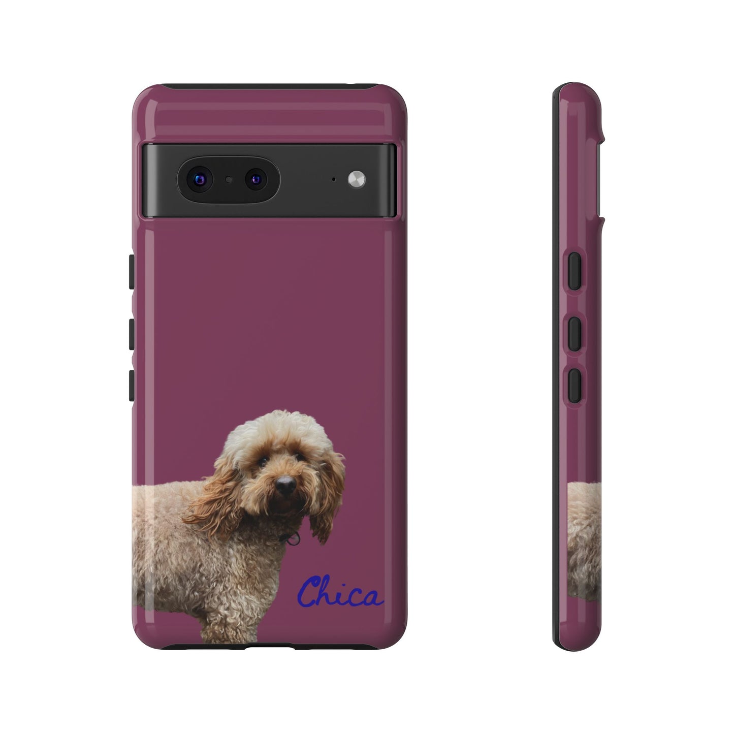 Customizable Pet Tough Phone Case Your Pet Photo or Digital Painting with Name_9 iPhone 16, 15 Pro Max, 15 Plus, Samsung S24 Ultra, Pixel 7