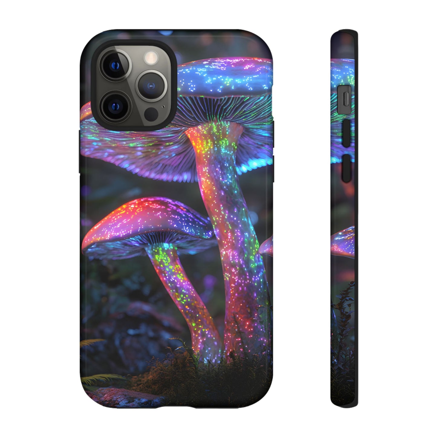 3D Mushrooms Neon Glow_7 Customizable Tough Phone Case for iPhone 16, 15 Pro Max, Samsung S24 Ultra, Pixel 7 & more
