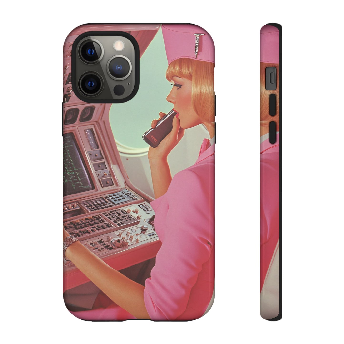 Retro Airline Aesthetic Mid-Century Travel Art_1 Customizable Tough Phone Case for iPhone 16, 15 Pro Max, Samsung S24 Ultra, Pixel 7 & more