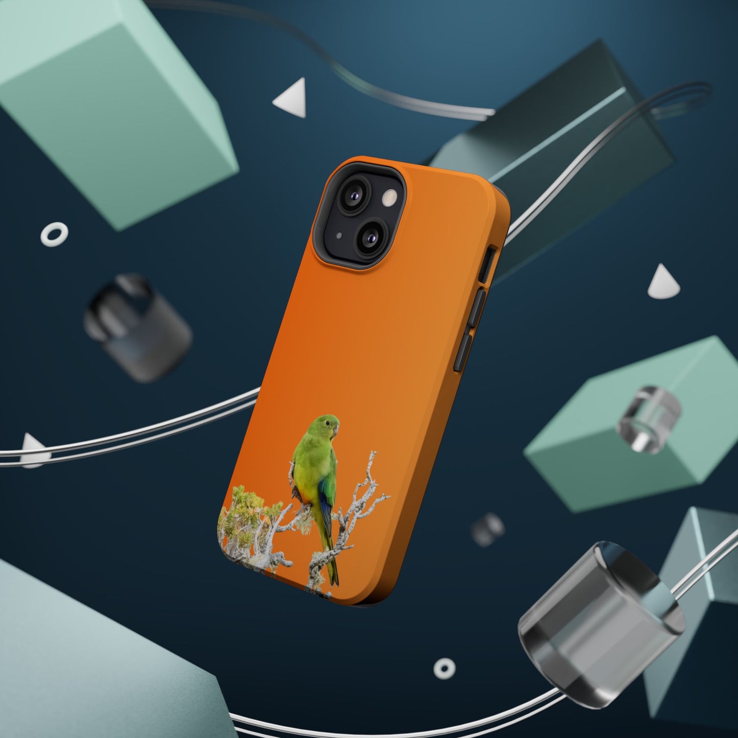Orange-bellied Parrot - Magnetic Impact-Resistant Phone Case - Fono Caso x EstebantheNatureman - Wildlife Case - Gift for Bird Lovers