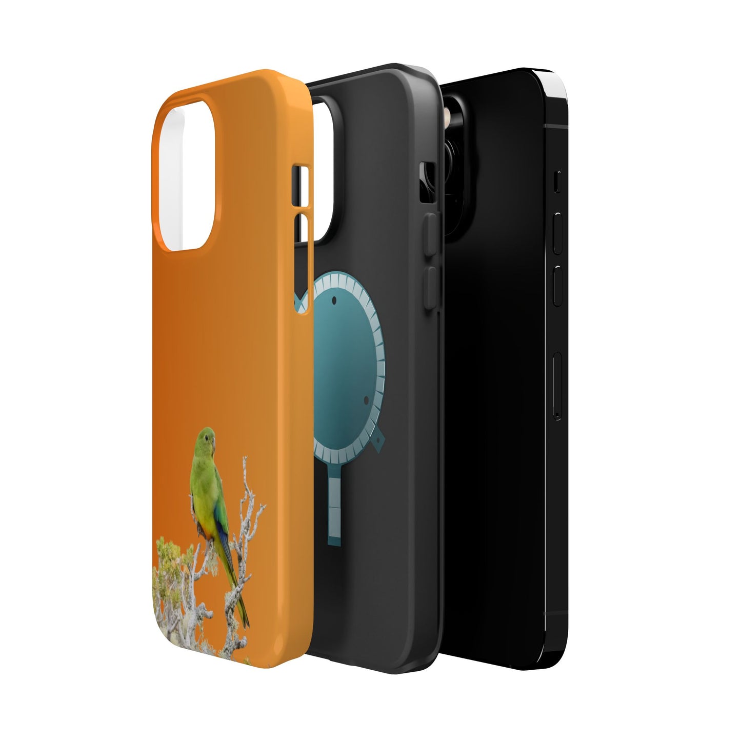 Orange-bellied Parrot - Magnetic Impact-Resistant Phone Case - Fono Caso x EstebantheNatureman - Wildlife Case - Gift for Bird Lovers