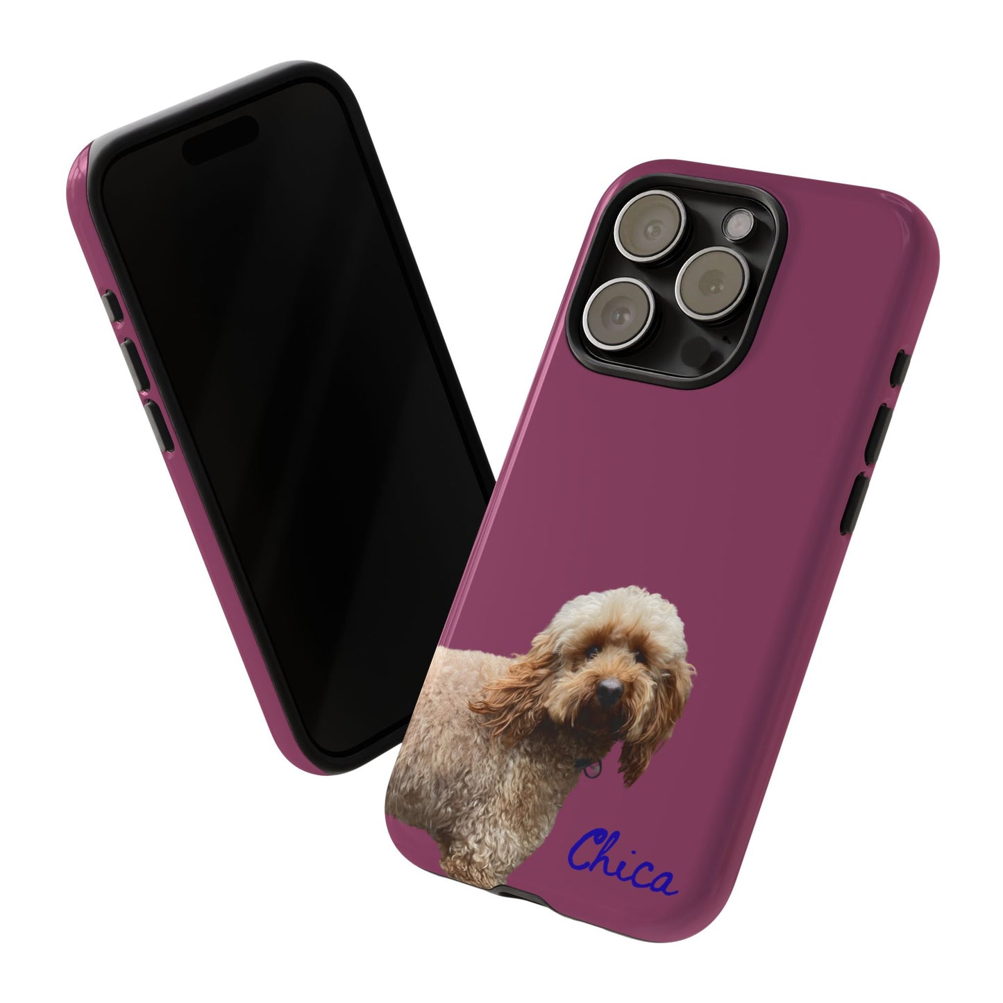 Customizable Pet Tough Phone Case Your Pet Photo or Digital Painting with Name_9 iPhone 16, 15 Pro Max, 15 Plus, Samsung S24 Ultra, Pixel 7
